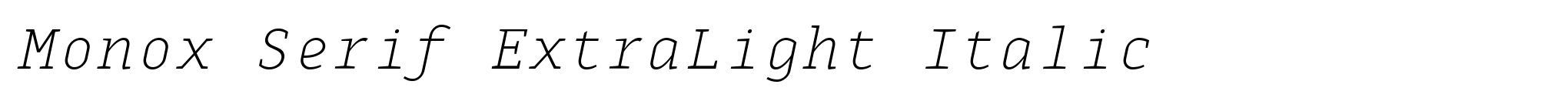 Monox Serif ExtraLight Italic image